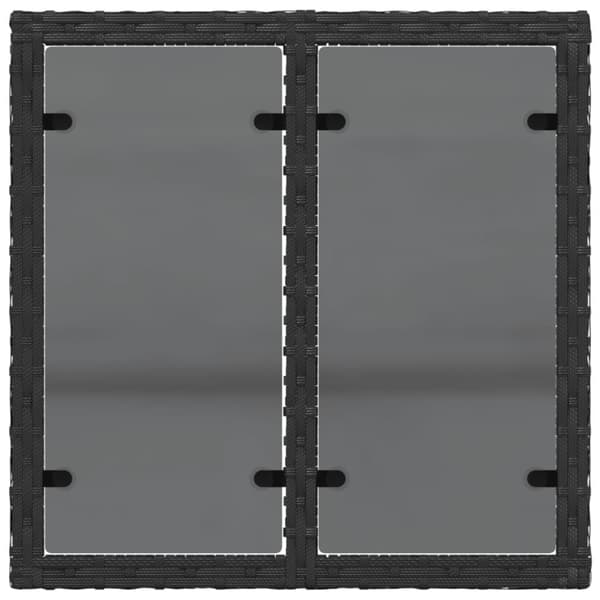 vidaXL Hagebord med glassplate svart 55x55x37 cm polyrotting