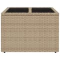 Miniatyrbilde 3 av 9: vidaXL Hagebord med glassplate beige 55x55x37 cm polyrotting