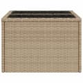 Miniatyrbilde 4 av 9: vidaXL Hagebord med glassplate beige 55x55x37 cm polyrotting