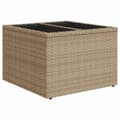 Miniatyrbilde 5 av 9: vidaXL Hagebord med glassplate beige 55x55x37 cm polyrotting