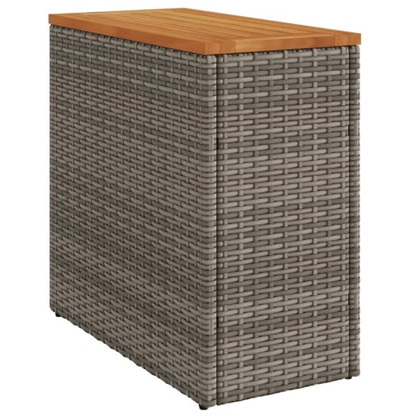 vidaXL Trädgårdsbord med träskiva grå 58x27,5x55 cm konstrotting