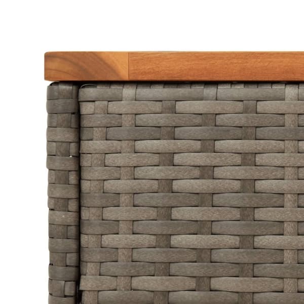 vidaXL Trädgårdsbord med träskiva grå 58x27,5x55 cm konstrotting