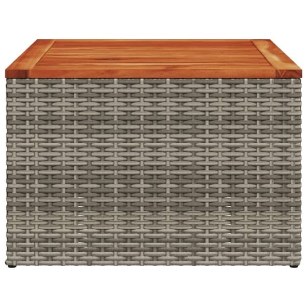 vidaXL havebord 55x55x37 cm polyrattan og akacietræ grå
