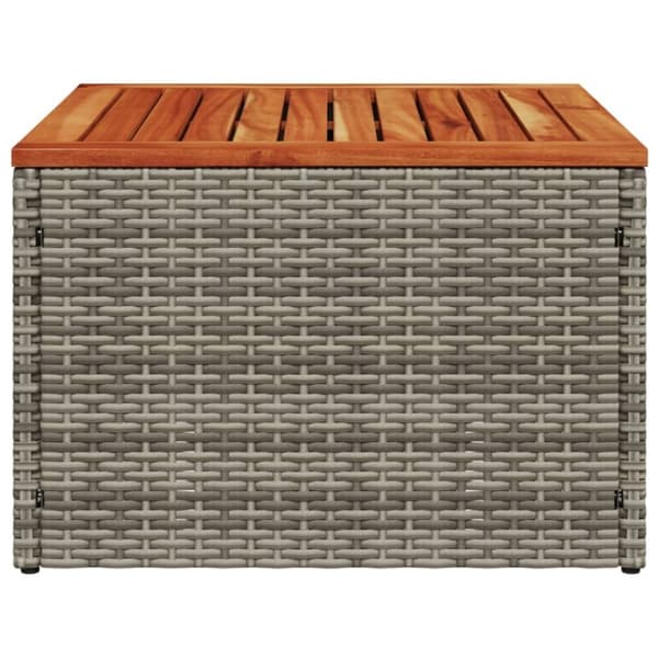 vidaXL havebord 55x55x37 cm polyrattan og akacietræ grå