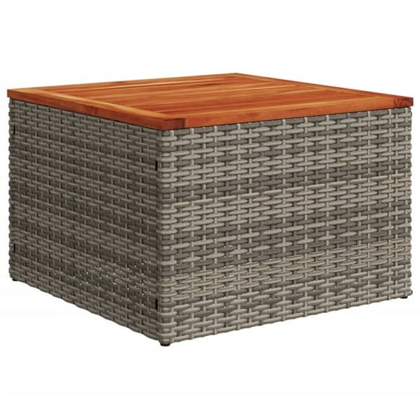 vidaXL havebord 55x55x37 cm polyrattan og akacietræ grå