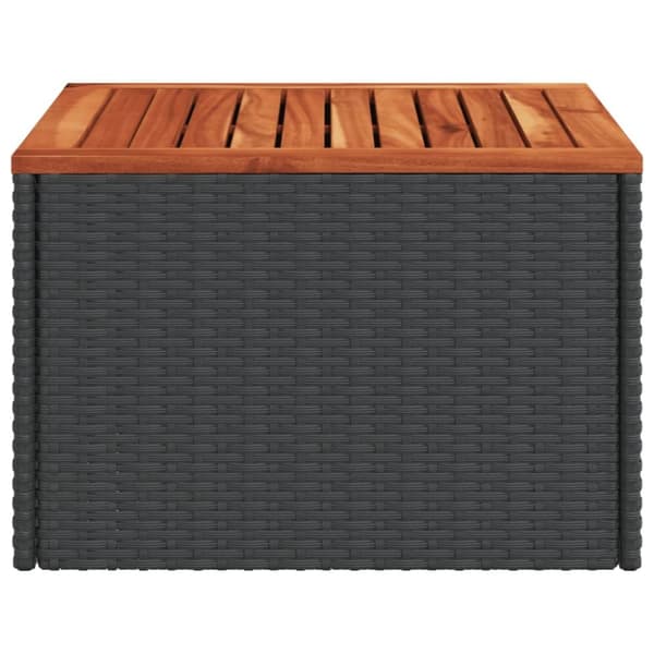 vidaXL havebord 55x55x37 cm polyrattan og akacietræ sort