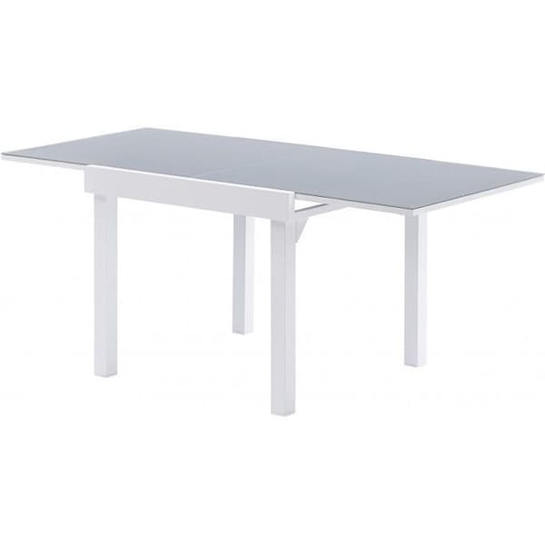 Modulo T 4 / 8 Full White Glass Trädgårdsbord Wilsa Garden
