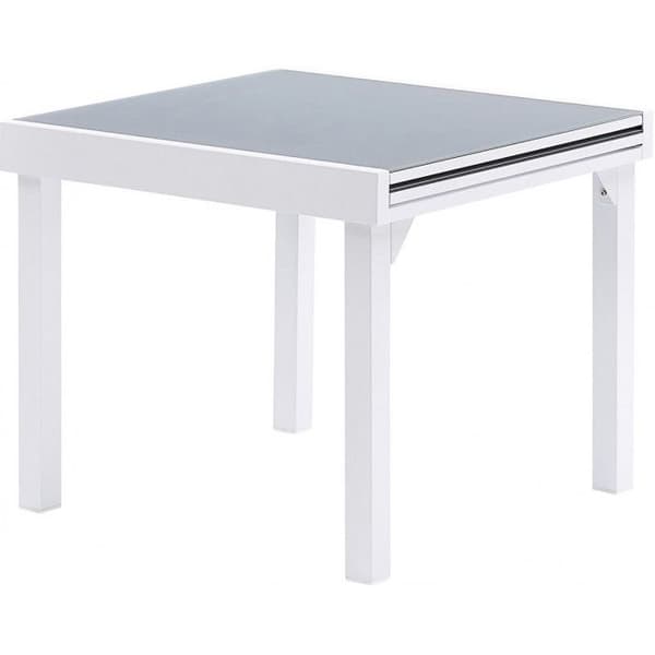 Modulo T 4 / 8 Full White Glass Trädgårdsbord Wilsa Garden