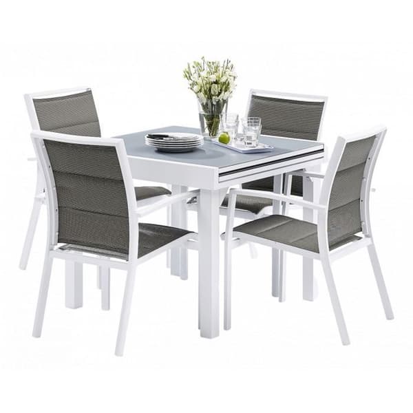 Trädgårdsset Modulo T 4 / 8 + F 4 Helt Glas Vit Wilsa Garden