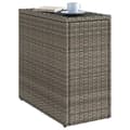 Miniatyrbillede 3 af 11: vidaXL havesidebord med glastop 58x27,5x55 cm polyrattan grå