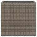 Miniatyrbillede 4 af 11: vidaXL havesidebord med glastop 58x27,5x55 cm polyrattan grå