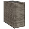 Miniatyrbillede 6 af 11: vidaXL havesidebord med glastop 58x27,5x55 cm polyrattan grå