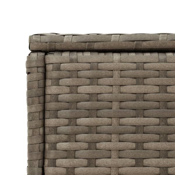 vidaXL havesidebord med glastop 58x27,5x55 cm polyrattan grå