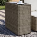 Miniatyrbillede 11 af 11: vidaXL havesidebord med glastop 58x27,5x55 cm polyrattan grå