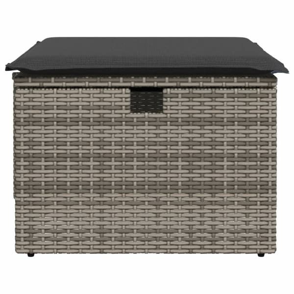 vidaXL Trädgårdspall med dyna grå 55x55x37 cm konstrotting
