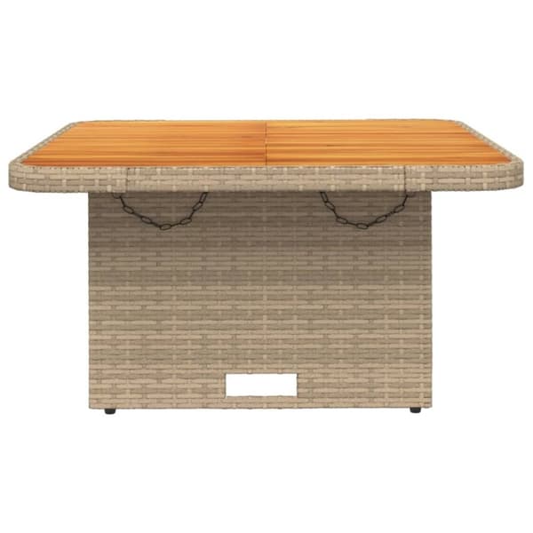 vidaXL havebord 80x80x71 cm polyrattan og akacietræ beige