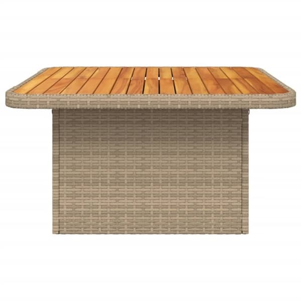 vidaXL havebord 80x80x71 cm polyrattan og akacietræ beige