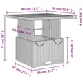 Miniatyrbillede 10 af 11: vidaXL havebord 80x80x71 cm polyrattan og akacietræ beige