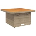 Miniatyrbillede 1 af 11: vidaXL havebord 80x80x71 cm polyrattan og akacietræ beige