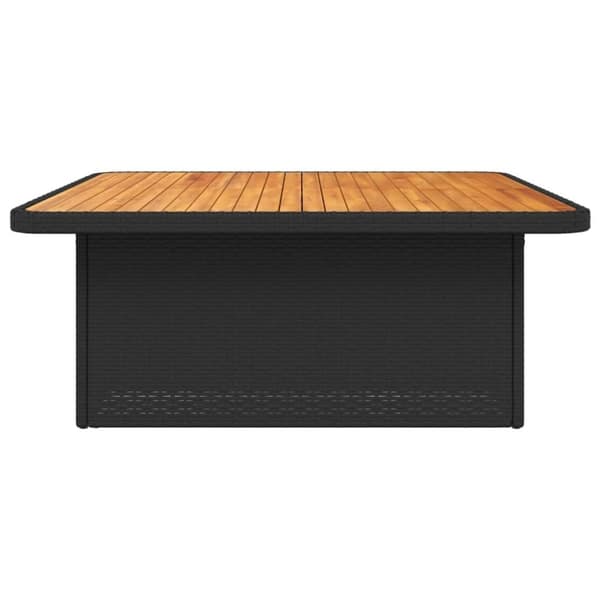 vidaXL havebord 110x110x71 cm polyrattan og akacietræ sort