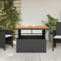 Miniatyrbillede 2 af 11: vidaXL havebord 110x110x71 cm polyrattan og akacietræ sort