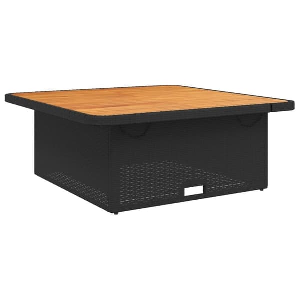 vidaXL havebord 110x110x71 cm polyrattan og akacietræ sort