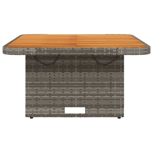 vidaXL Trädgårdsbord grå 80x80x71 cm konstrotting och akaciaträ