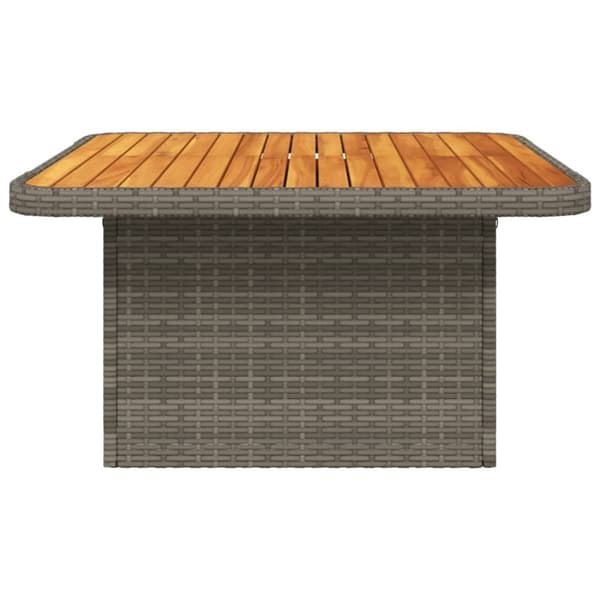 vidaXL Trädgårdsbord grå 80x80x71 cm konstrotting och akaciaträ