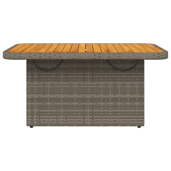vidaXL Trädgårdsbord grå 90x55x71 cm konstrotting och akaciaträ