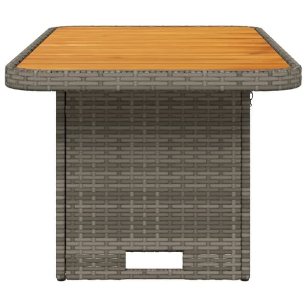 vidaXL havebord 90x55x71 cm polyrattan og massivt akacietræ grå
