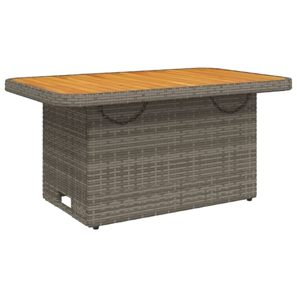 vidaXL havebord 90x55x71 cm polyrattan og massivt akacietræ grå