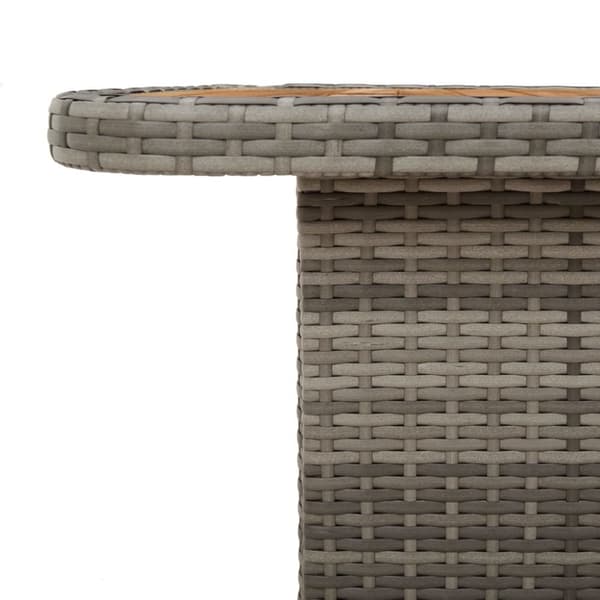 vidaXL havebord 90x55x71 cm polyrattan og massivt akacietræ grå