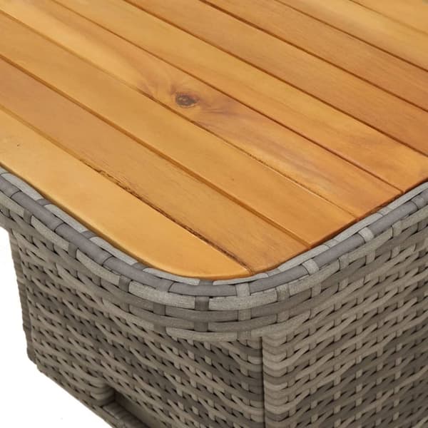vidaXL havebord 90x55x71 cm polyrattan og massivt akacietræ grå