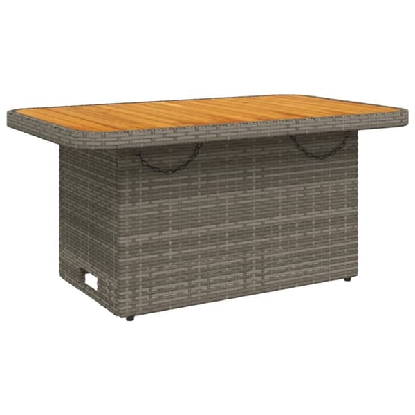 vidaXL havebord 90x55x71 cm polyrattan og massivt akacietræ grå
