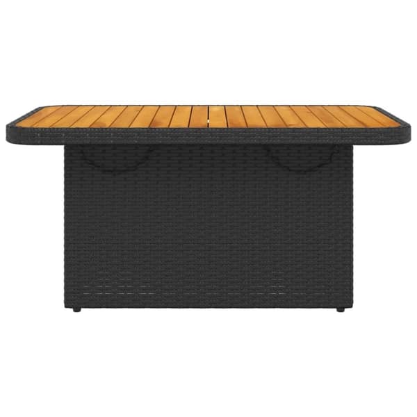 vidaXL havebord 90x55x71 cm polyrattan og akacietræ sort