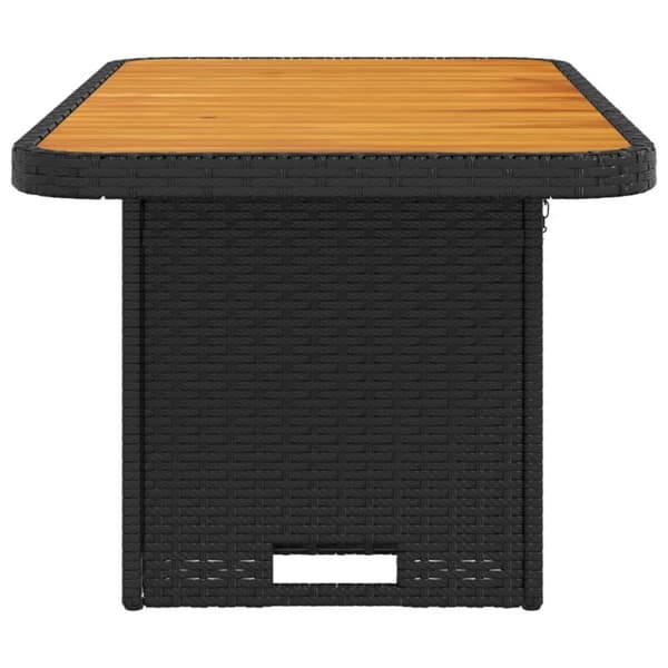 vidaXL havebord 90x55x71 cm polyrattan og akacietræ sort