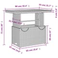 Miniatyrbillede 10 af 11: vidaXL havebord 90x55x71 cm polyrattan og akacietræ sort