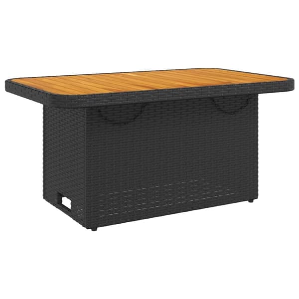 vidaXL havebord 90x55x71 cm polyrattan og akacietræ sort