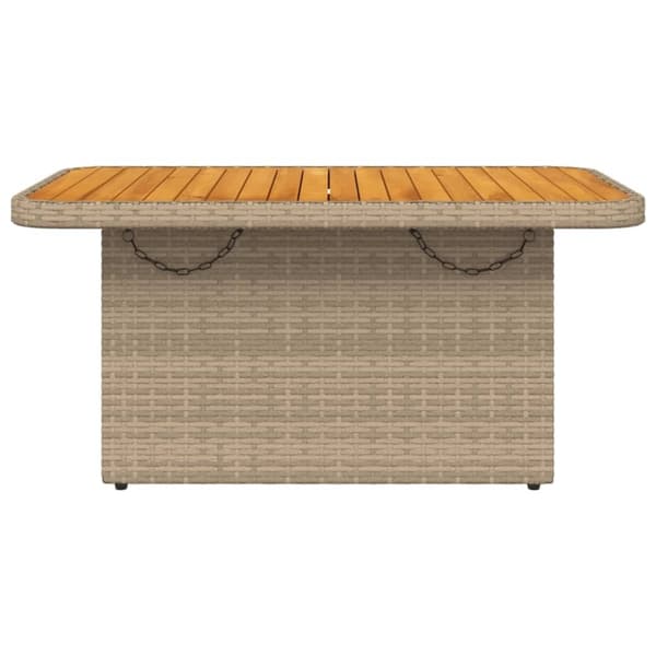 vidaXL havebord 90x55x71 cm polyrattan og akacietræ beige