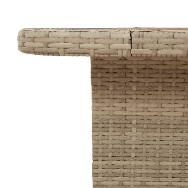vidaXL havebord 90x55x71 cm polyrattan og akacietræ beige