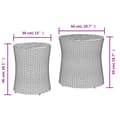 Miniatyrbilde 10 av 11: vidaXL Utendørs sidebord med treplate 2 stk beige polyrotting
