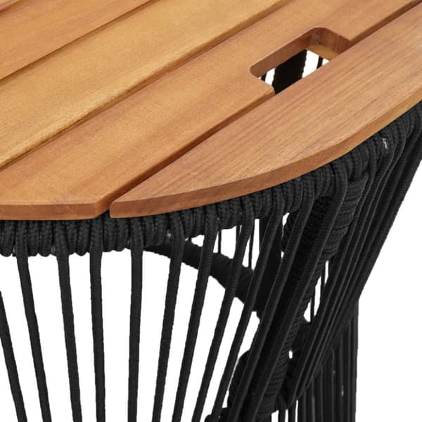 vidaXL haveborde 2 stk. med træplade polyrattan sort