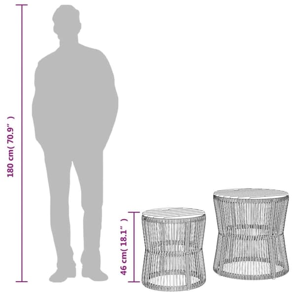 vidaXL haveborde 2 stk. med træplade polyrattan sort