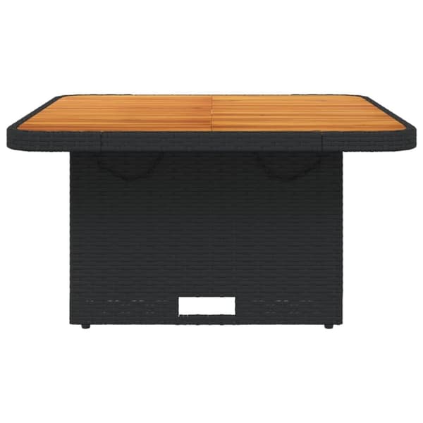 vidaXL havebord 80x80x71 cm polyrattan og akacietræ sort
