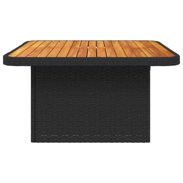 vidaXL havebord 80x80x71 cm polyrattan og akacietræ sort