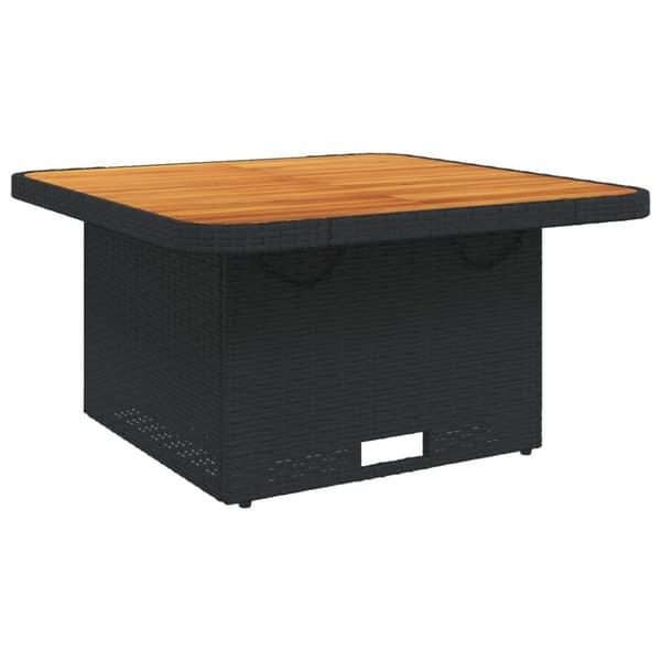 vidaXL havebord 80x80x71 cm polyrattan og akacietræ sort