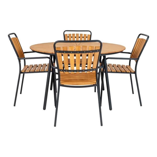 Cleveland havebord Ø130cm teak,sort.