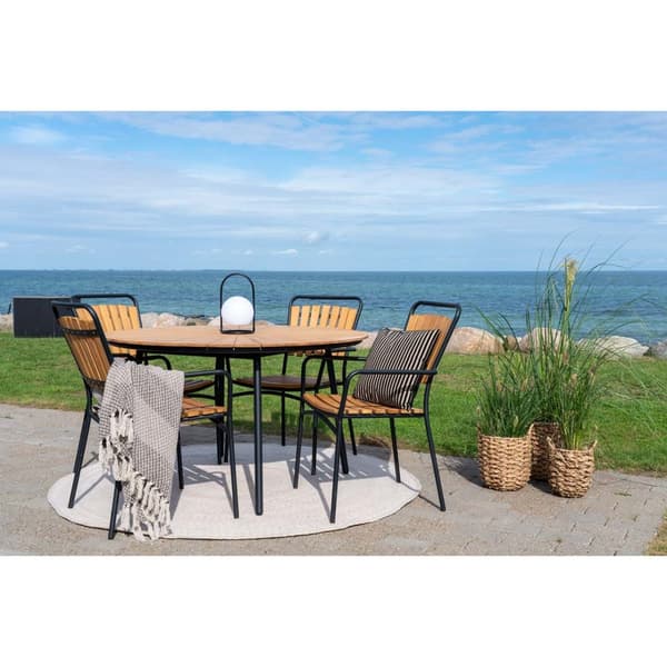 Cleveland havebord Ø130cm teak,sort.