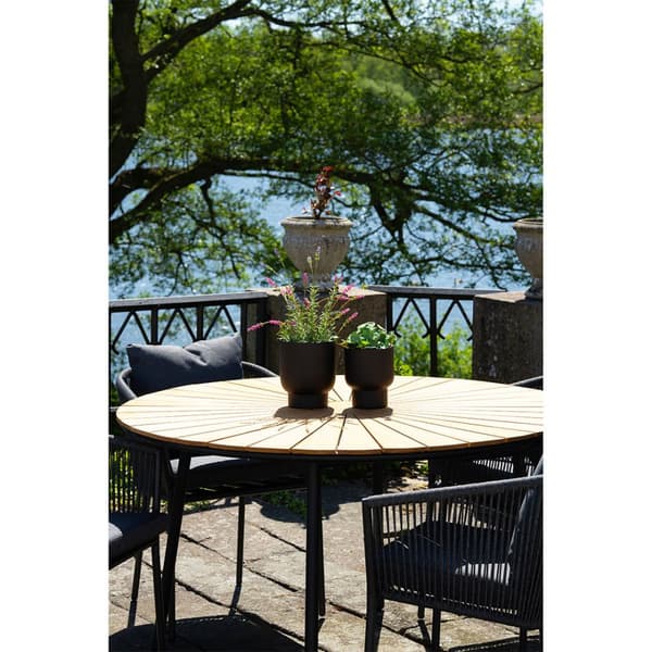 Cleveland havebord Ø130cm teak,sort.