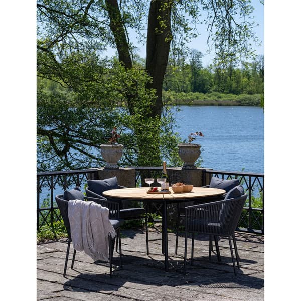 Cleveland havebord Ø130cm teak,sort.